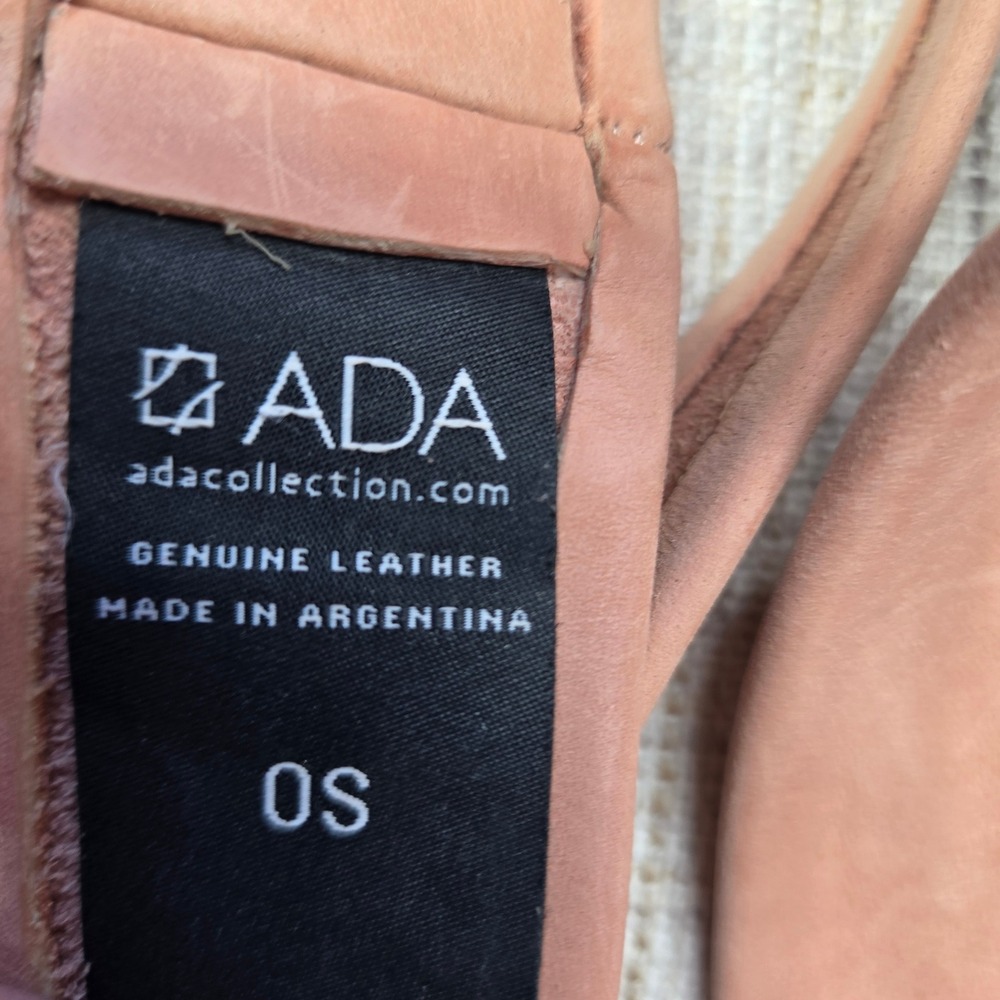 ADA Collection Tan Rose Genuine Leather Wrap Obi Belt Made in Argentina OS - Picture 7 of 7